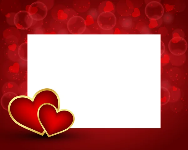 Den svatého Valentýna pozadí s kartou — Stockový vektor