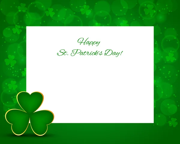 St Patrick's day background with card — Stock Vector