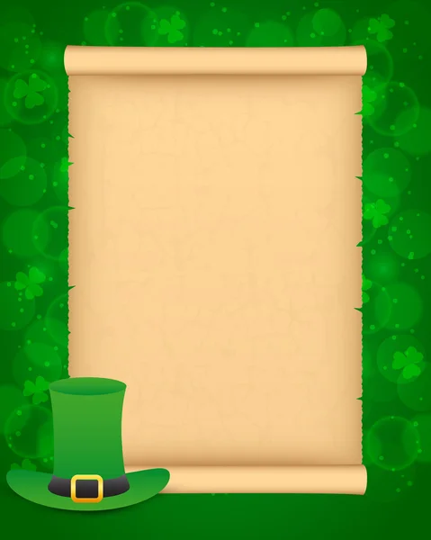 St. Patrick je den pozadí s pergamen — Stockový vektor