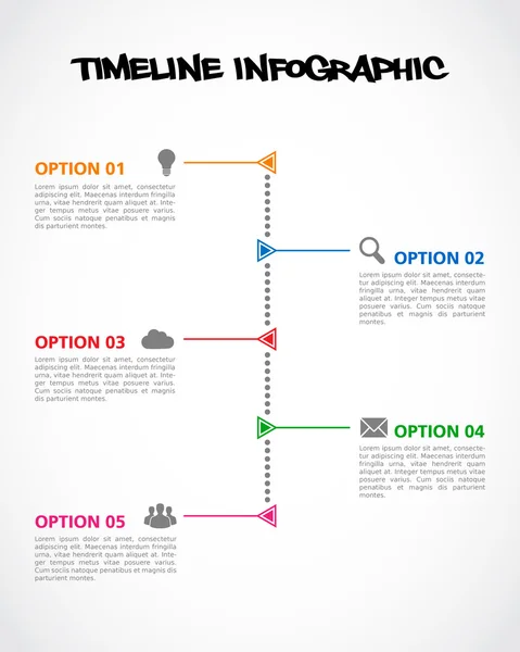 タイムラインのインフォグラフィック — ストックベクタ