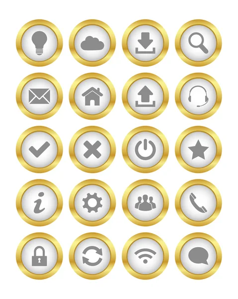 Gold buttons — Stock Vector