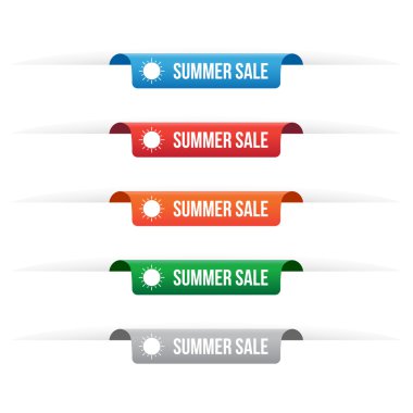 Summer sale paper tag labels clipart