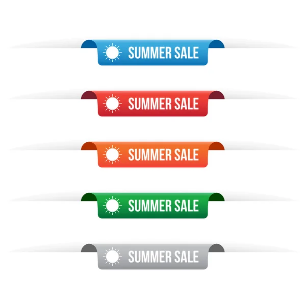 Etiketten für Sommerschlussverkauf aus Papier — Stockvektor