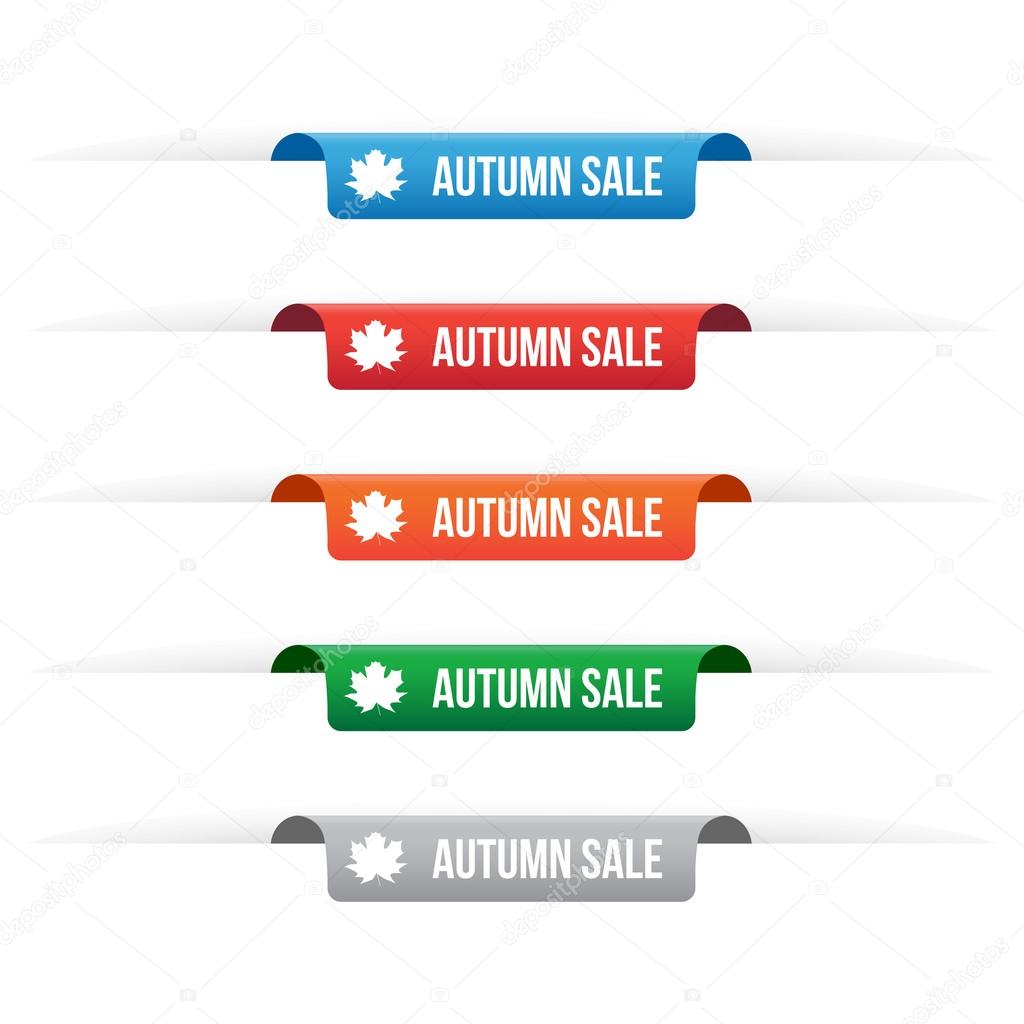 Autumn sale paper tag labels