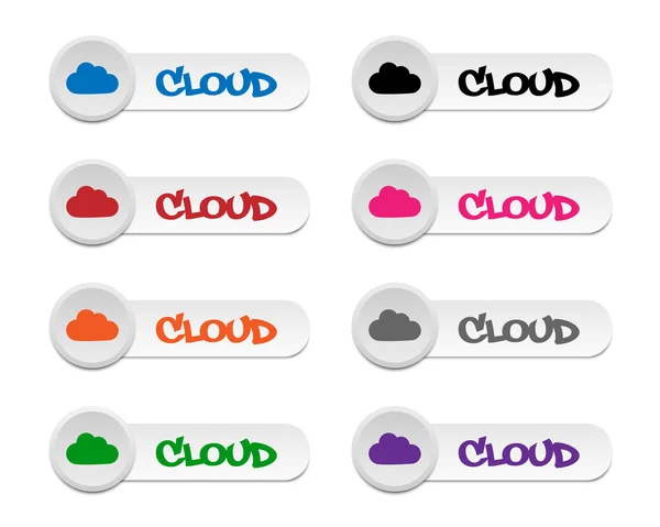Botones de nube — Vector de stock