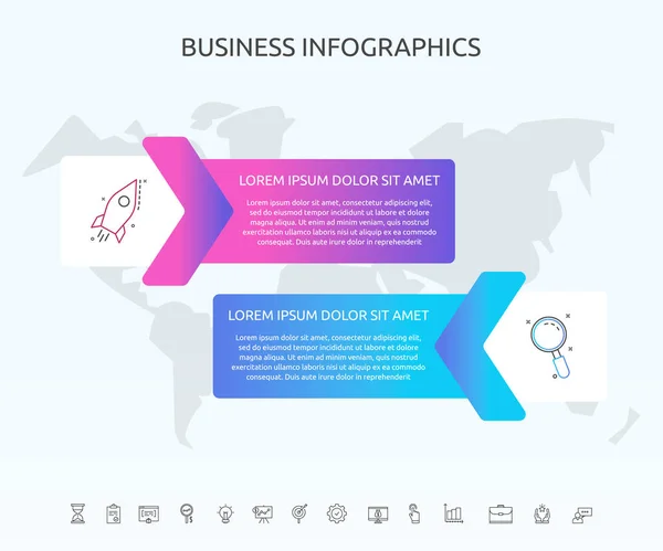 Retângulo Infográfico Com Passos Setas Modelo Vetor Usado Para Diagrama — Vetor de Stock