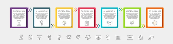 Infografía Vectorial Rectángulos Con Pasos Plantilla Cuadrada Puede Utilizar Para — Archivo Imágenes Vectoriales