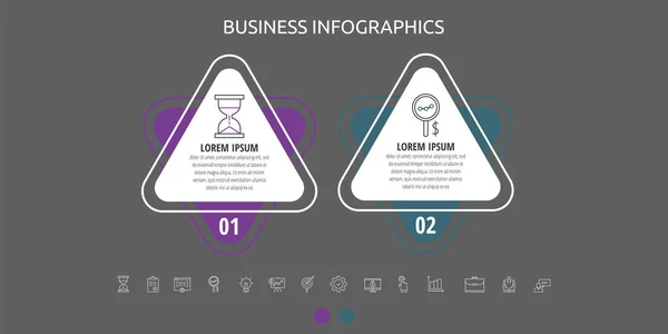 Современная Простая Инфографика Плоского Векторного Треугольника Шагами График График Веб — стоковый вектор