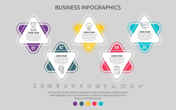 Современная Простая Инфографика Плоского Векторного Треугольника Шагами График График Веб — стоковый вектор