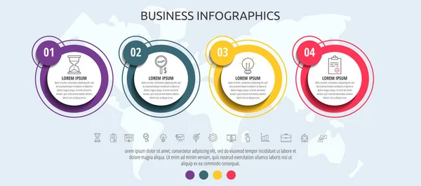 Modern Simple Flat Vector Circles Infographic Four Steps Rhombus Timeline — Stock Vector