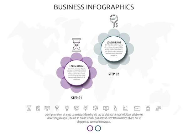 Инфографические Круги Шагами Иконками Шаблон Вектора Данных Временной Шкалы Используется — стоковый вектор