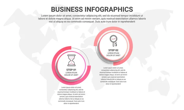 Vector Flat Infographic Template Two Circles Elements Sectors Modern Designed — Stock Vector