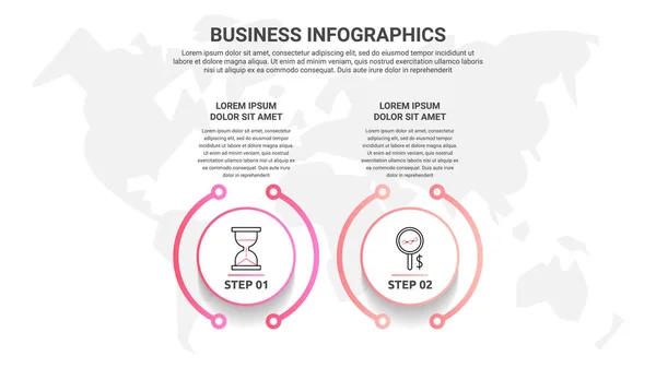 Wektorowy Płaski Wzór Infograficzny Dwoma Kółkami Elementami Sektorami Nowoczesny Zaprojektowany — Wektor stockowy