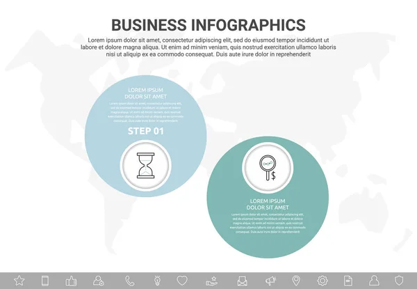 Vector Step Infographics Circles Icons Modern Timeline Concept Chart Levels — Stock Vector