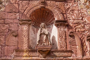 Madonna Meryem heykeli oratoryo San Felipe Neri kilise Facadesan Mi