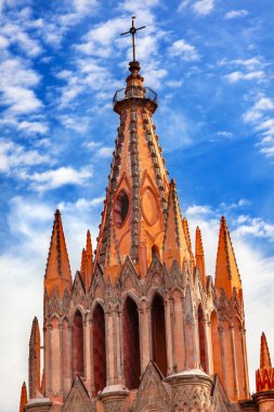 Parroquia baş melek kilise çan kulesi çapraz San Miguel de Allende M