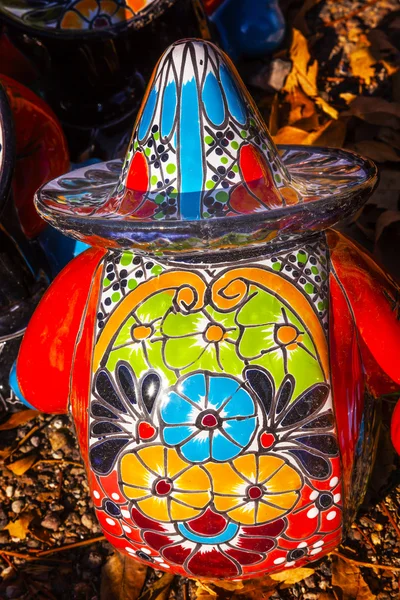 Colorido Cerâmica Mexicana Camponeses Chapéus San Miguel de Allende México — Fotografia de Stock