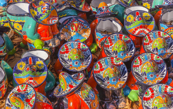 Colorful Ceramic Mexican Peasants Hats San Miguel de Allende Mexico