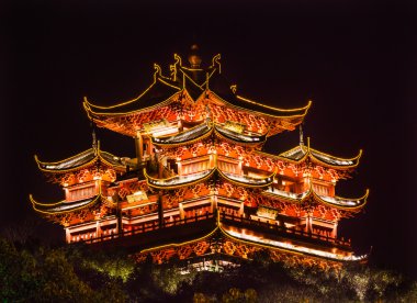 Şehir Tanrı Chenghuang Pavilion Batı Gölü Hangzhou Zhejiang Çin