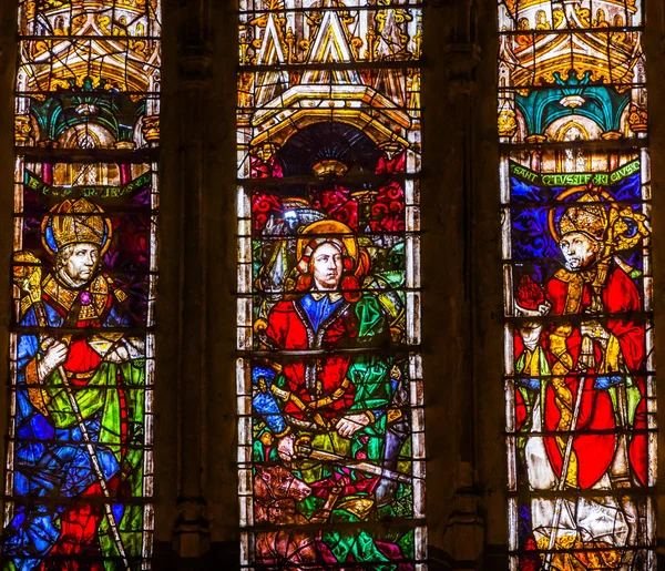 主教主彩绘玻璃大教堂托莱多西班牙 — 图库照片