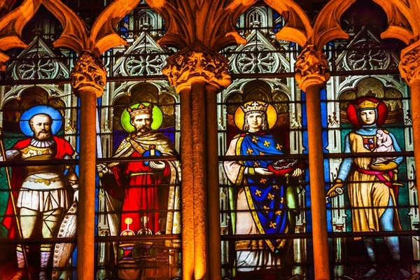 French Kings Stained Glass Saint Severin Church Paris France — Stock Photo, Image