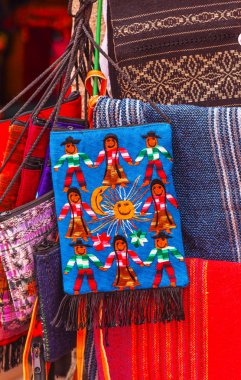 Renkli Meksikalı köylü battaniye San Miguel de Allende Meksika