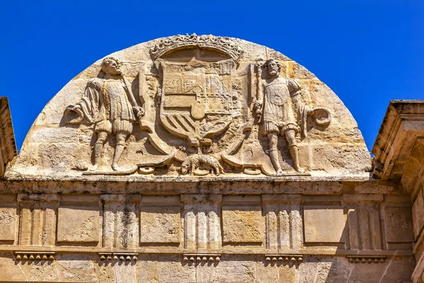 Puerta del Puenta Gate Symbol Coat Arms Cordoba Spain — Stock Photo, Image