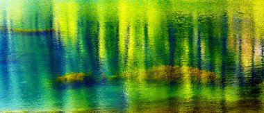 Green Yellow Blue Summer Water Reflection Abstract Wenatchee Washington clipart