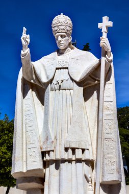 Papa Pius XII heykel Basilica Lady tesbih Fatima Portekiz