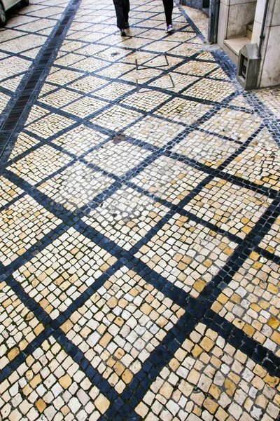 Black White Street Tiles medeltida stad Coimbra Portugal — Stockfoto