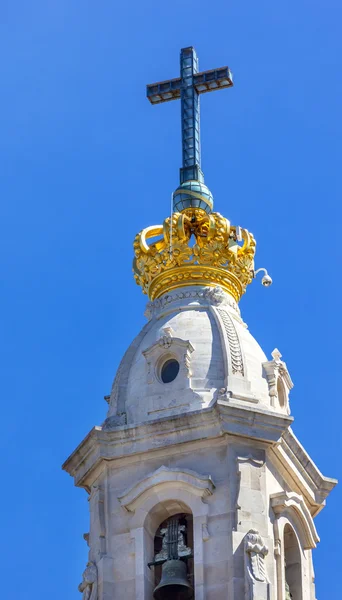 Bell Tower Crown Basilica of Lady of Rosary Fatima Portugal — Stock Photo, Image