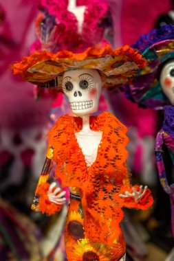 Colorful Mexican Day of the Dead Doll Handicrafts Los Cabos Cabo San Lucas Mexico clipart