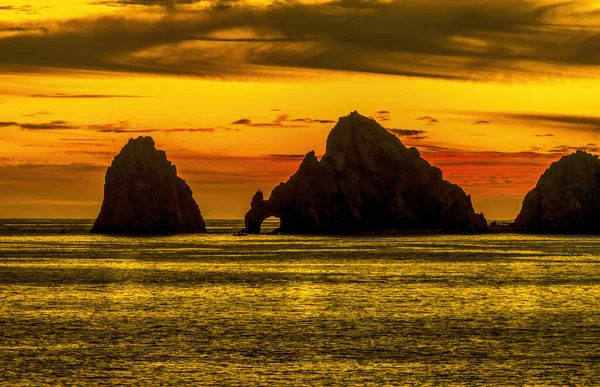 Sunset Rock Formations Arch Archo Los Cabos Cabo San Lucas — Photo