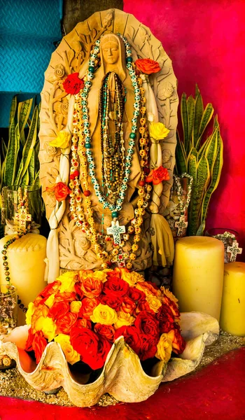 Coloré Guadalupe Temple Plage Restaurants Décorations Cabo San Lucas Baja — Photo