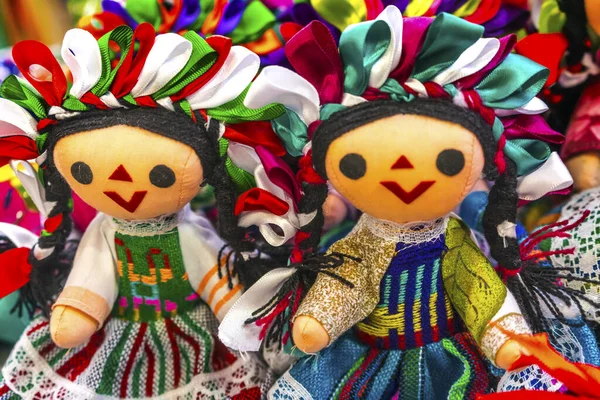 Colorful Mexican Lupita Dolls Handicrafts Los Cabos Cabo San Lucas — Stock Photo, Image