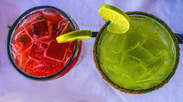 Colorida Fresa Lime Tequila Margaritas Beach Restaurantes Cabo San Lucas — Foto de Stock