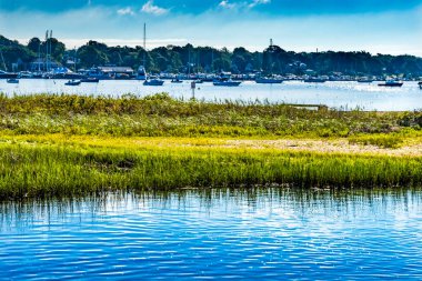Yelkenli Tekneler Moorings Motorlu Tekneler Yat Kulübü Padanaram Liman Şahinleri Bay Dartmouth Massachusett