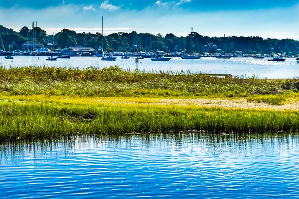 Yelkenli Tekneler Moorings Motorlu Tekneler Yat Kulübü Padanaram Liman Şahinleri — Stok fotoğraf