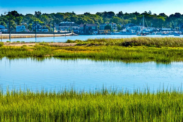 Segelbåtar Båtar Padanaram Village Bridge Harbor Buzzards Bay Dartmouth Massachusett — Stockfoto