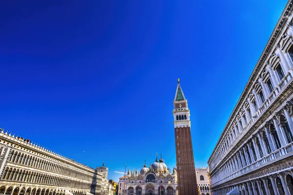 Campanile Bell Tower Nap Alatt Piazza San Marco Szent Márk — Stock Fotó