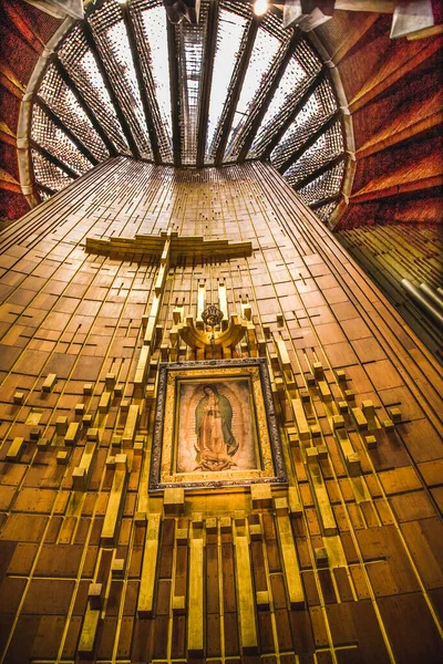 Guadalupe Gemälde Hängend Über Altar Guadalupe Schrein Mexiko Stadt Dies — Stockfoto