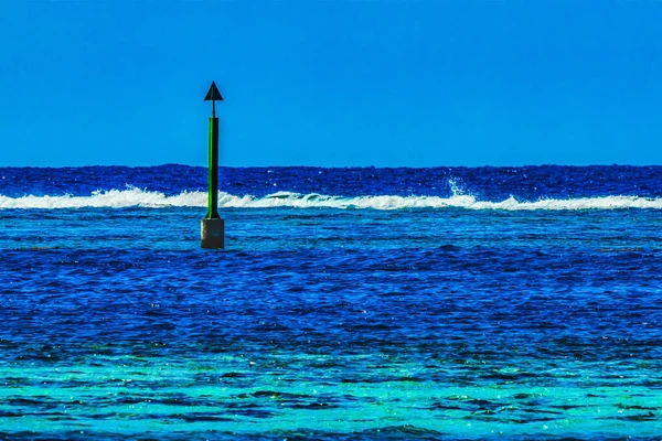 Colorido Azul Marcador Agua Arrecife Moorea Tahití Polinesia Francesa Diferentes — Foto de Stock