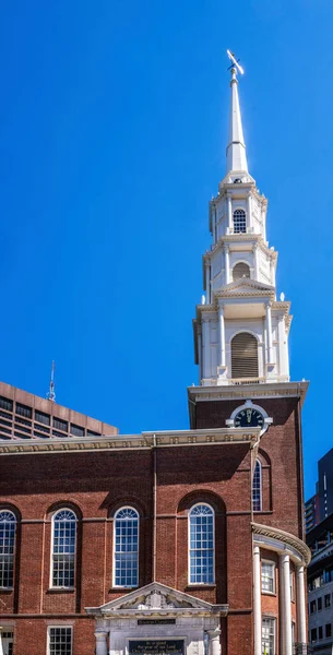 Park Street Church Junto Boston Common Freedom Trail Boston Massachusetts — Foto de Stock