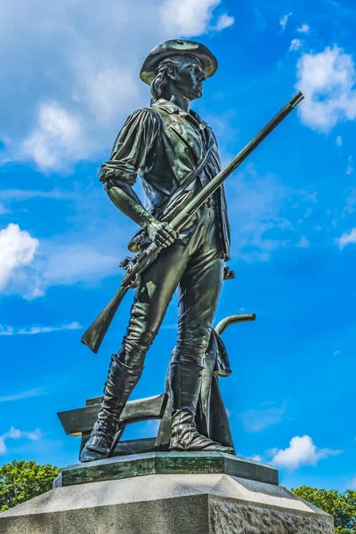 Minute Man Statue Old North Bridge Minute Man National Historical Park American Revolution Monument Massachusetts First Battle American Revolution April 19, 1775 1874 Statue by Daniel Chester French, who did Lincoln for DC Memorial, modeled on Issac