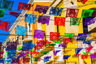 Renkli Meksika Noel Kağıt Dekorasyonları San Jose del Cabo Caddesi