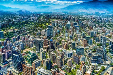 Modern Eski Binalar Vitacura Otoyolu Dağları Santiago Şili