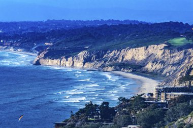 La Jolla Tepeleri Kıyılara Bakış Sahil Betikleri Pier Parasailing San Diego California