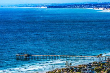 Senaryo Pier La Jolla Tepeleri Sahillere Bakış San Diego Sahili Kaliforniya