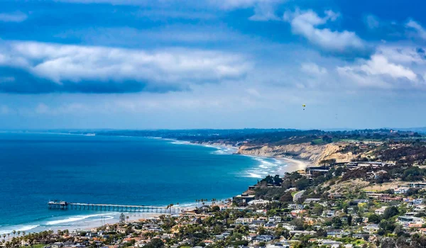 Jolla Heights Overlook Shores Beach Scripps Pier Parasailing San Diego — Stockfoto