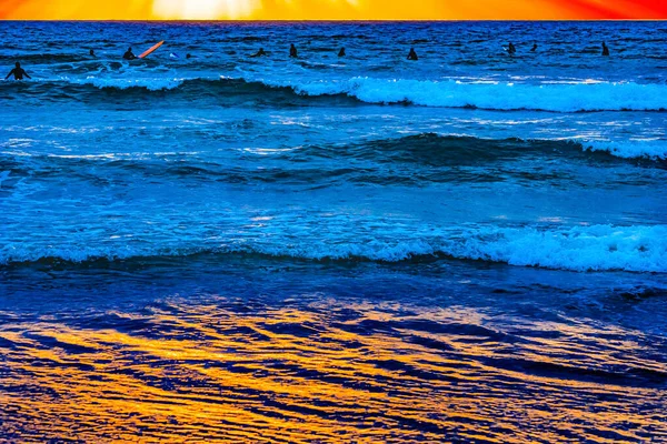 Surfistas Viendo Sunset Jolla Shores Beach San Diego California —  Fotos de Stock